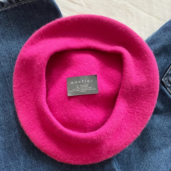 Pink Wool Beret - Picture 3 of 3